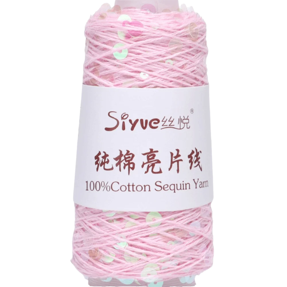 Sequin Bead Hand Knitting Yarn – Sparkle DIY Craft Thread Knitting Yarn Richie's Pink