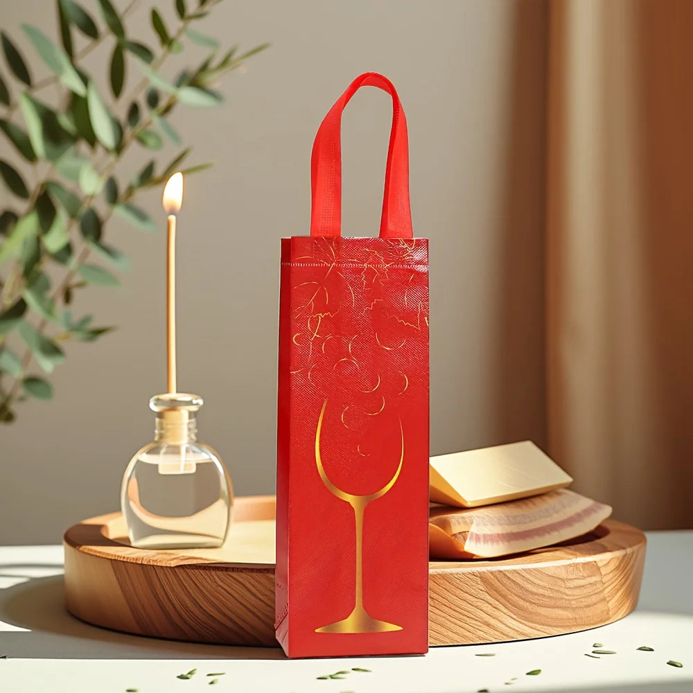 12-Pack Non-Woven Wine Gift Bags – Festive Cup Design Wine Gift Bags Richie's