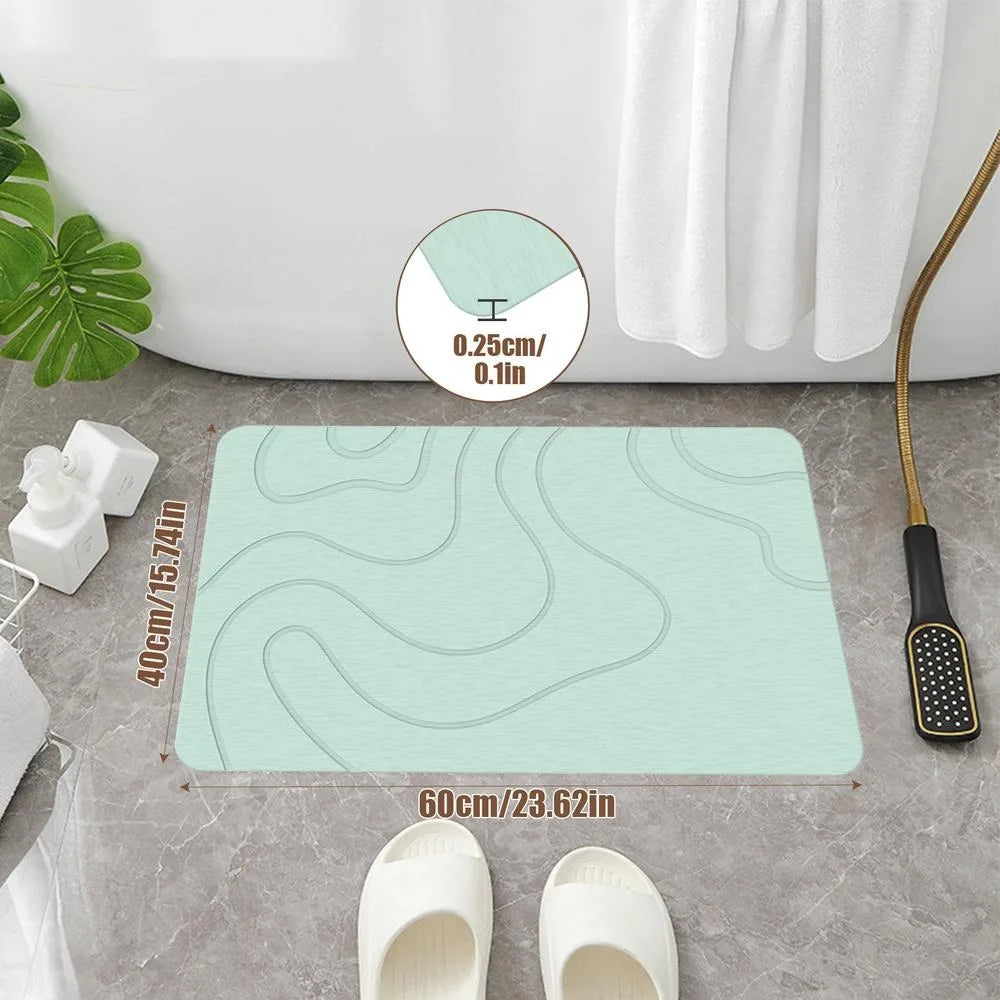 Diatomite Bath Mat 40x60cm – Anti-Slip Super Absorbent Diatomite Bath Mat Richie's Green