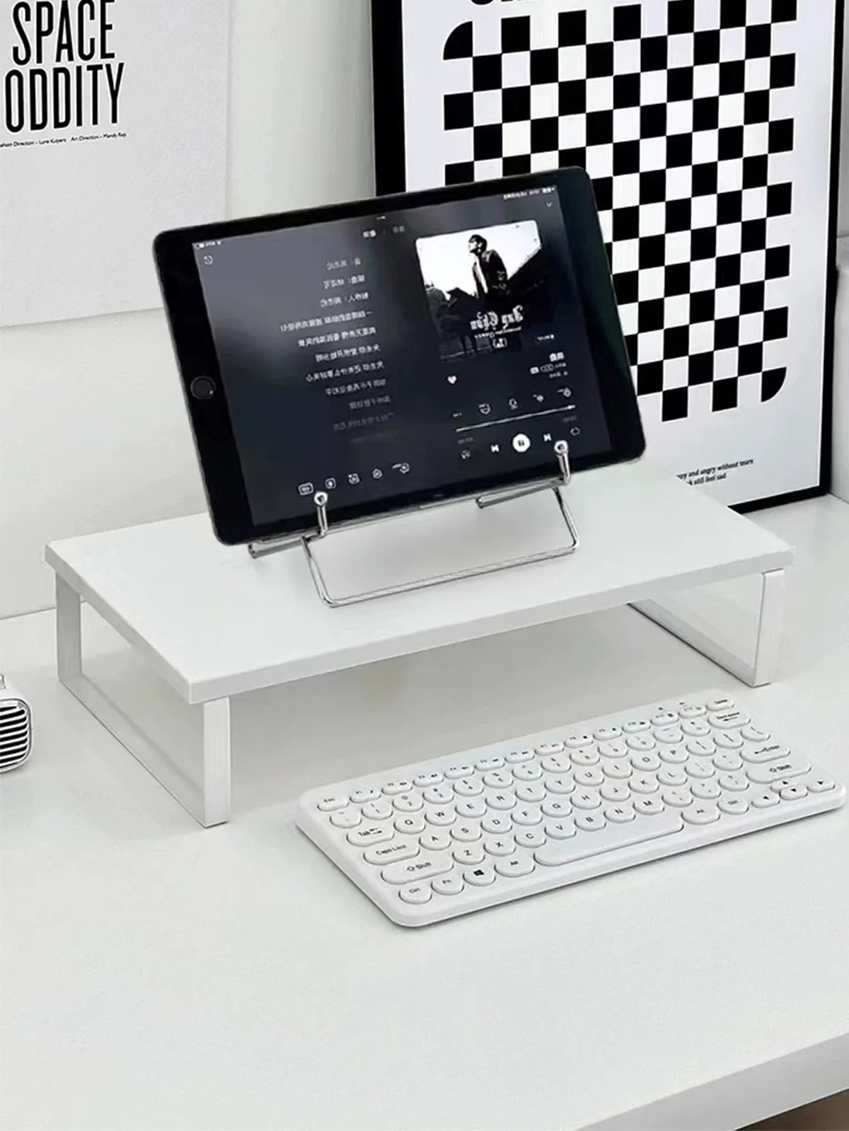 Wood Monitor Stand Riser with Metal Frame & Desk Organizer Monitor Stand Riser Richie's