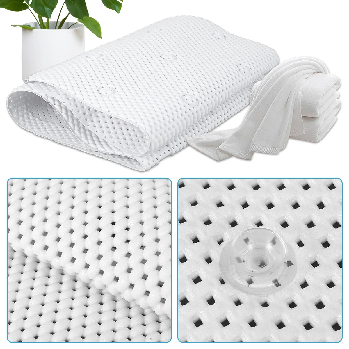 Non-Slip Full Body Bath Mat with Pillow & Suction Cups Bath Cushion Mat Richie's