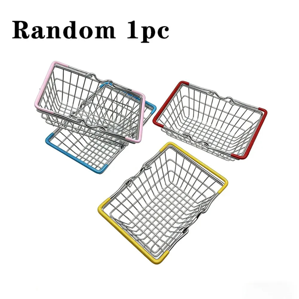 Mini Metal Wire Shopping Basket – Mesh Desk Organizer 2 Sizes Wire Storage Basket Richie's 15x10.5x6cm