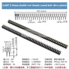 5 Pcs Gold Plated Pin Header 2.54mm Pitch Single/Double Row PCB Pin Header Richie's 2x40P silvering 5