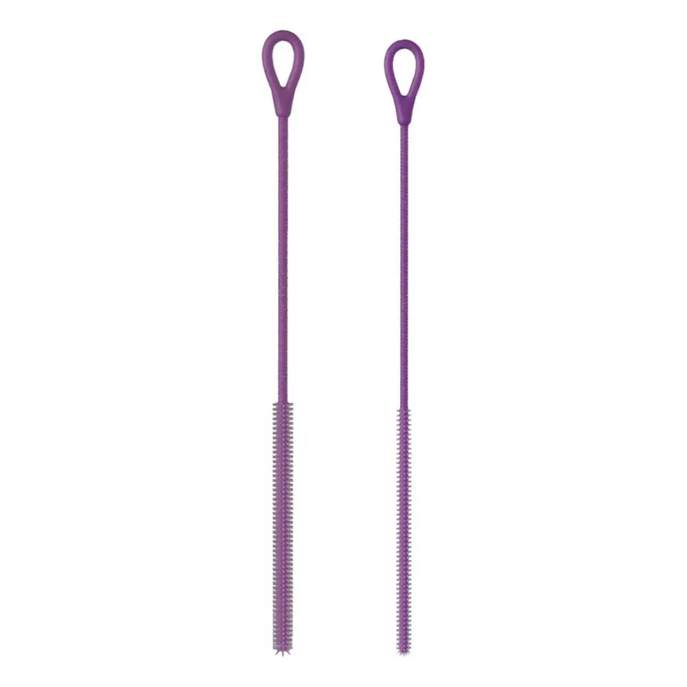 2PCS Silicone Straw Cleaning Brushes 25cm – Food-Grade 6mm & 9mm Straw Cleaning Brush Richie's Purple