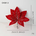25CM Glitter Artificial Poinsettia Flower – Christmas Décor Artificial Christmas Flower Richie's Red