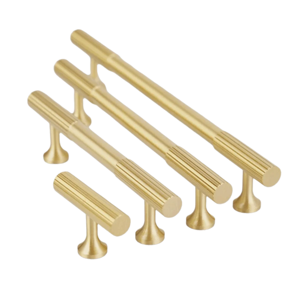 Solid Brass Cabinet Handles Vertical Fluting Drawer Pulls Cabinet Drawer Pulls Richie's