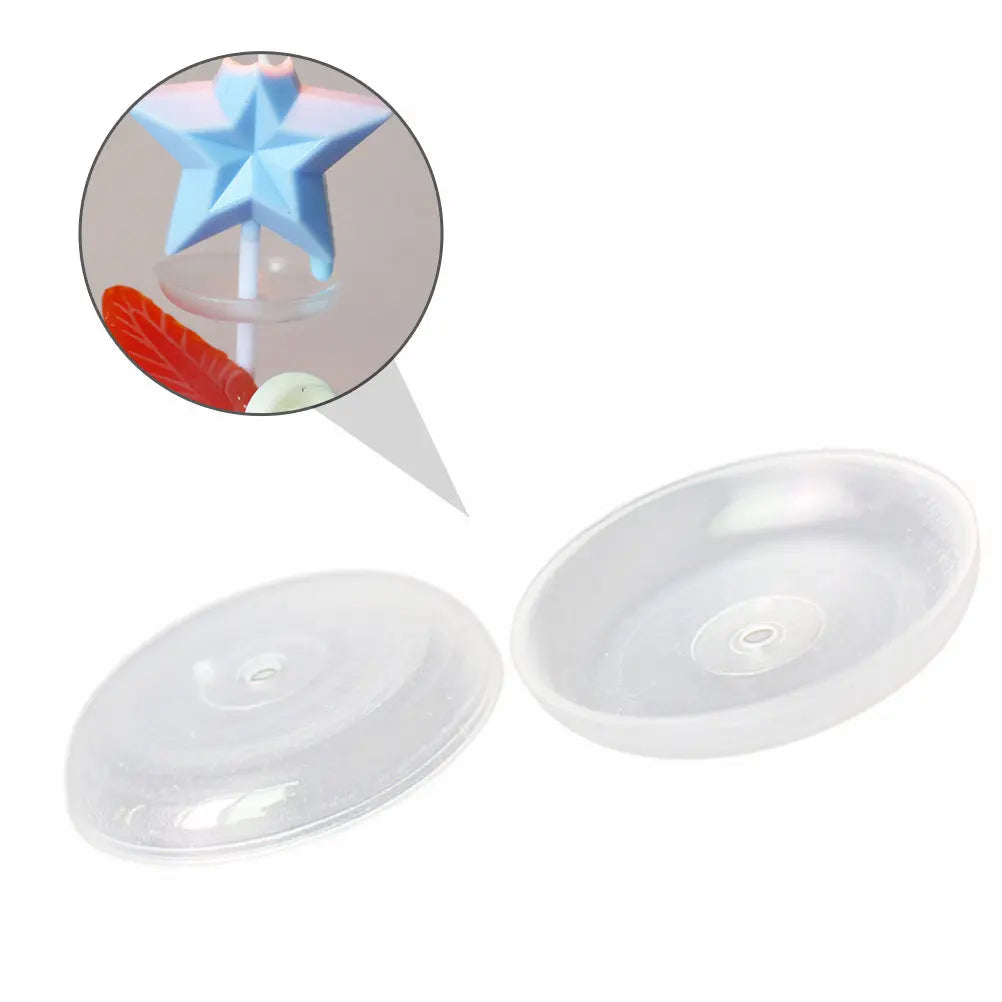 50pcs Clear Plastic Cake Trays Round Candle Drip Holders Cake Candle Trays Richie's