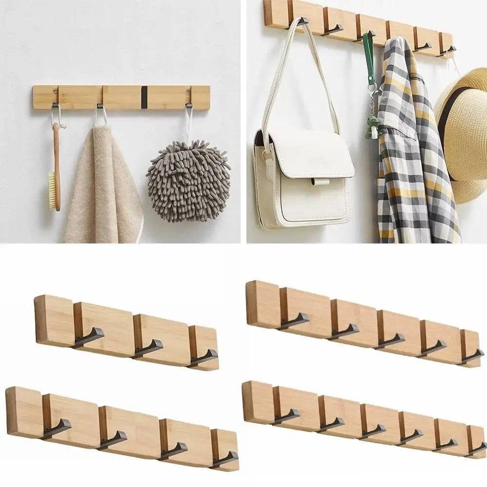 Wall Mounted Bamboo Coat Rack – Multi-Hook Space Saver Wall Coat Rack Richie's