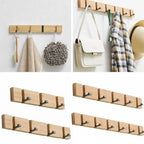 Wall Mounted Bamboo Coat Rack – Multi-Hook Space Saver Wall Coat Rack Richie's