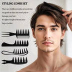 Men's Styling Comb Set – Wide Tooth, Texture & Anti-Static Hair Styling Comb Set Richie's