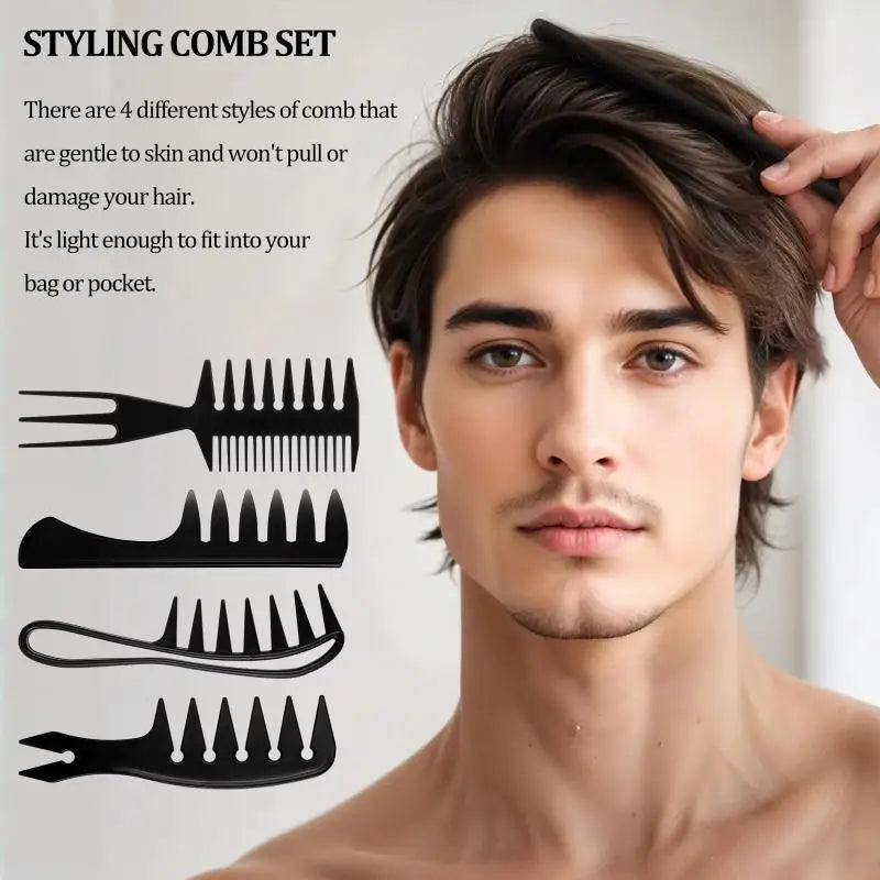 Men's Styling Comb Set – Wide Tooth, Texture & Anti-Static Hair Styling Comb Set Richie's