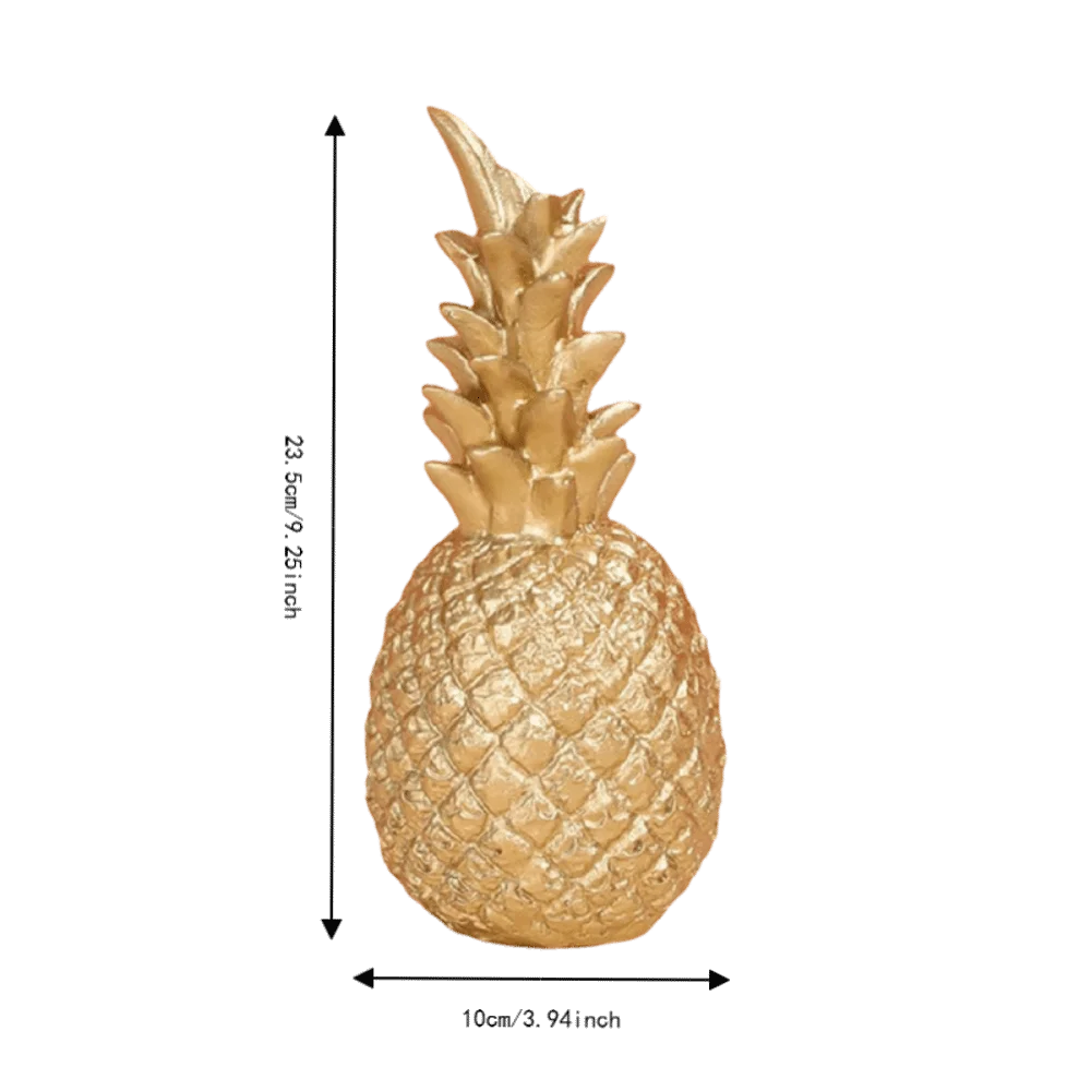 Gold Resin Pineapple Figurine – Large 9" Decorative Sculpture Decorative Figurine Richie's
