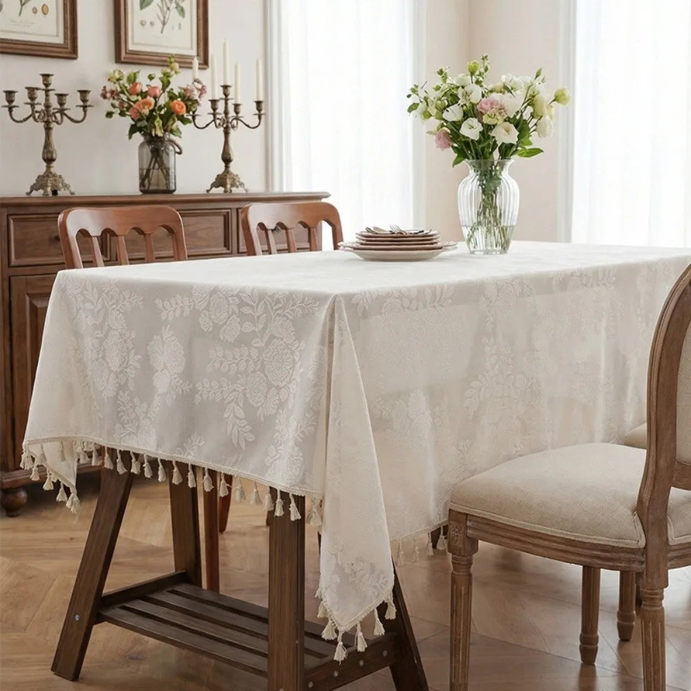 European Floral Embossed Tablecloth – Waterproof & Easy Clean Rectangular Tablecloth Richie's F