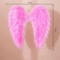 Handmade Feather Angel Wings Cosplay Party Props – Black White Pink Costume Angel Wings Richie's Pink 1