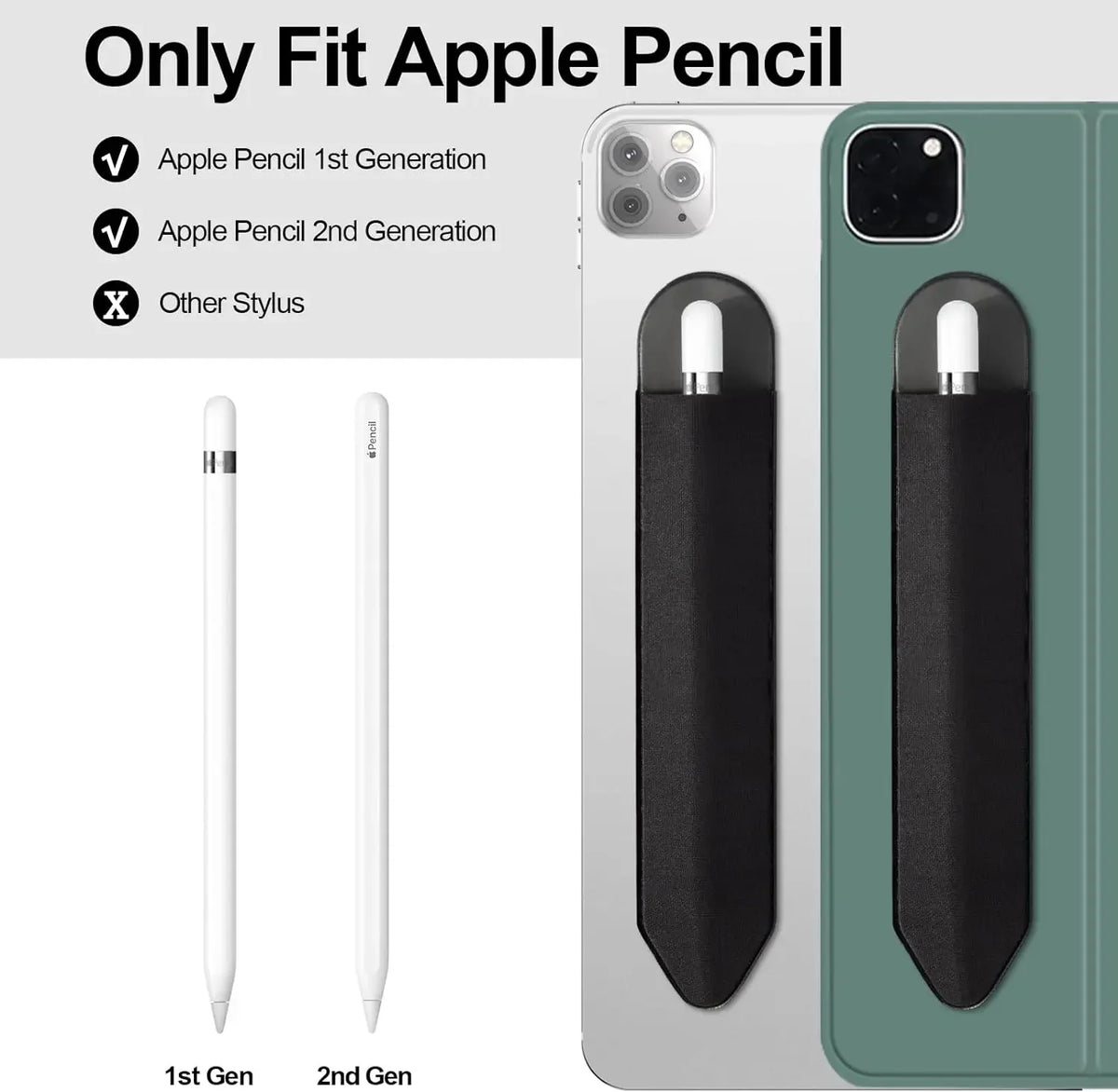 Sticky Stylus Holder Sleeve for Apple iPad Pencil 1 & 2 Stylus Pen Holder Richie's