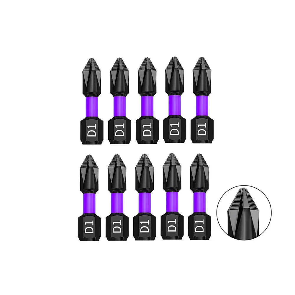 10Pcs PH2 Magnetic Screwdriver Bits – Chrome Vanadium Impact Screwdriver Bit Set Richie's PURPLE