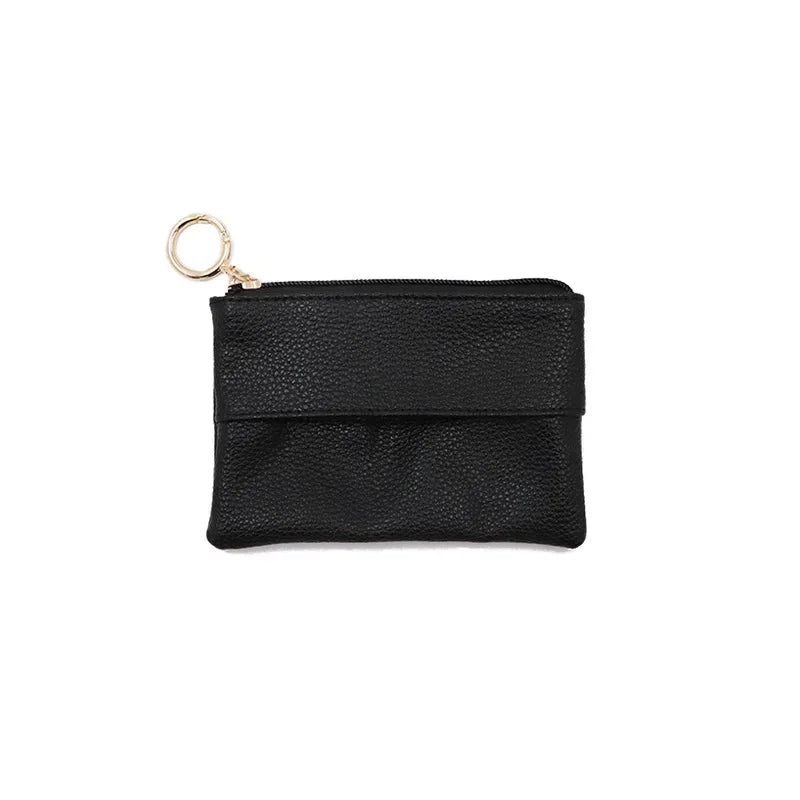 Zippered Pocket Tissue Holder PU Mini Pouch – Wallet Organizer Tissue Holder Pouch Richie's black