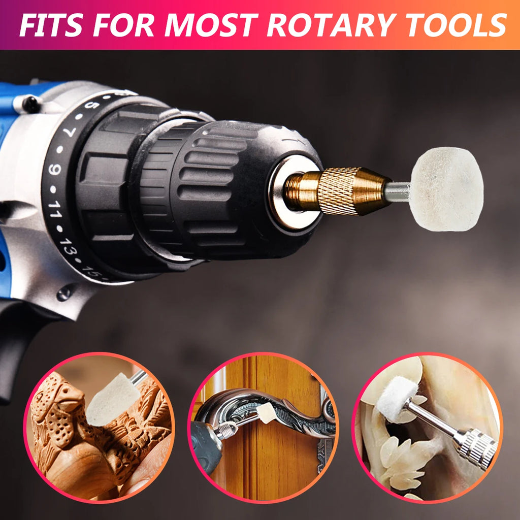 Wool Felt Polishing Wheel Set 100/120/145Pcs – 3mm Rotary Tool Polishing Wheel Set Richie's