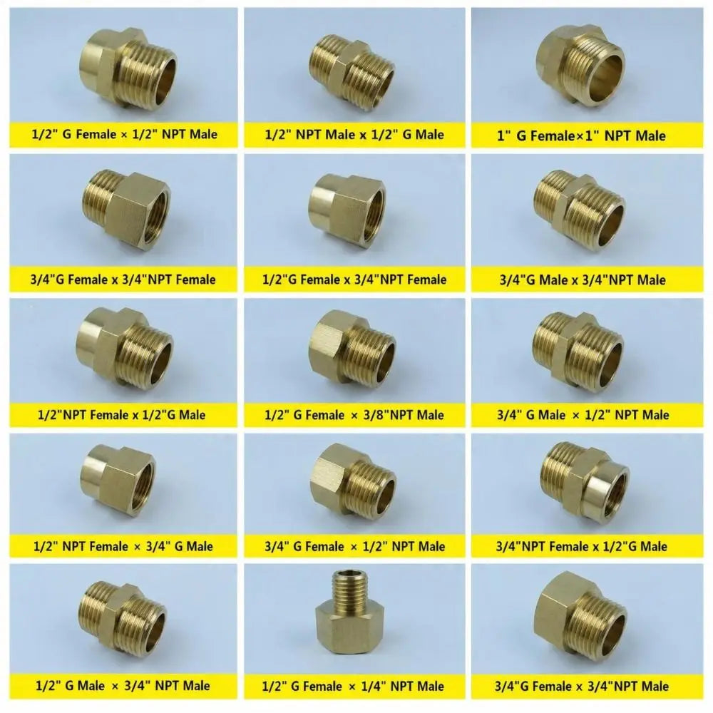 Brass G BSP Female to NPT Male Thread Pipe Fitting Adapter Pipe Fitting Adapter Richie's