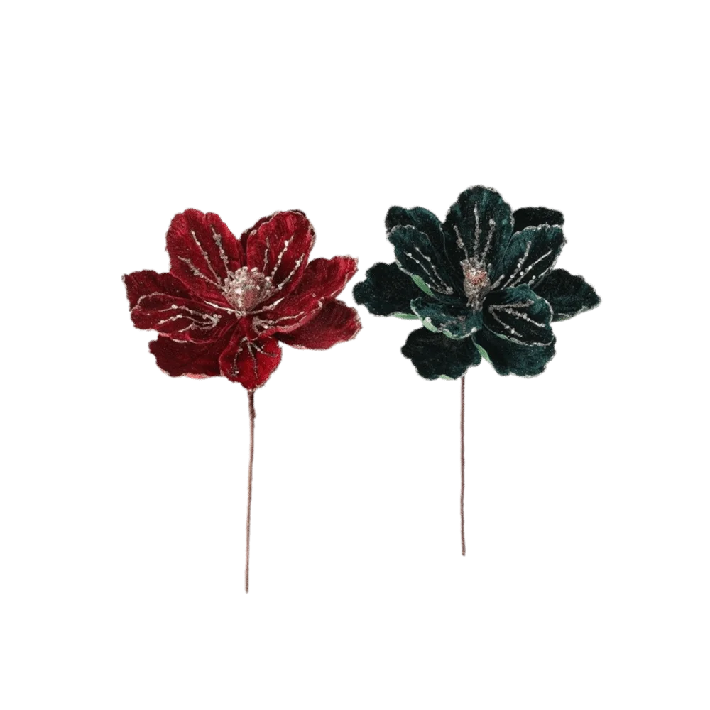 22CM Glitter Poinsettia Artificial Christmas Flower Decoration Christmas Flower Decoration Richie's