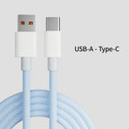 FUCHU 6A Braided USB-A to USB-C Fast Charging Cable 1M 2M USB-C Charging Cable Richie's Blue 2m
