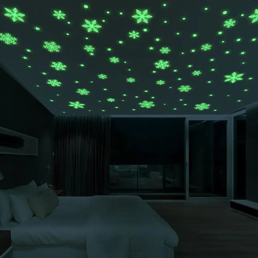 Christmas Snowflake Electrostatic Wall Stickers – Green & Silver Christmas Wall Stickers Richie's