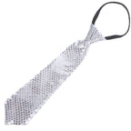 Sequin Necktie Cosplay Party Costume Tie – Silver Sparkle Costume Necktie Richie's