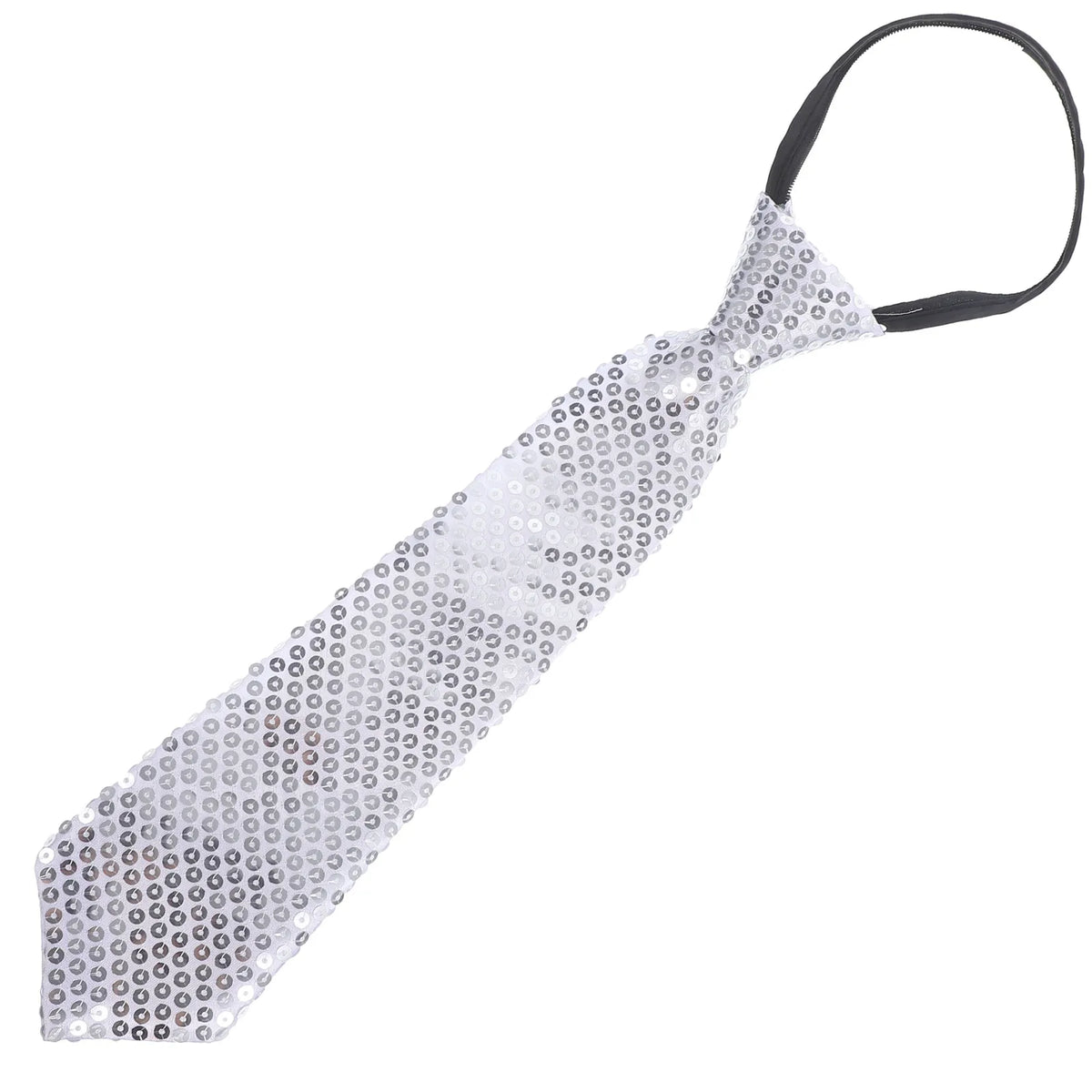 Sequin Necktie Cosplay Party Costume Tie – Silver Sparkle Costume Necktie Richie's