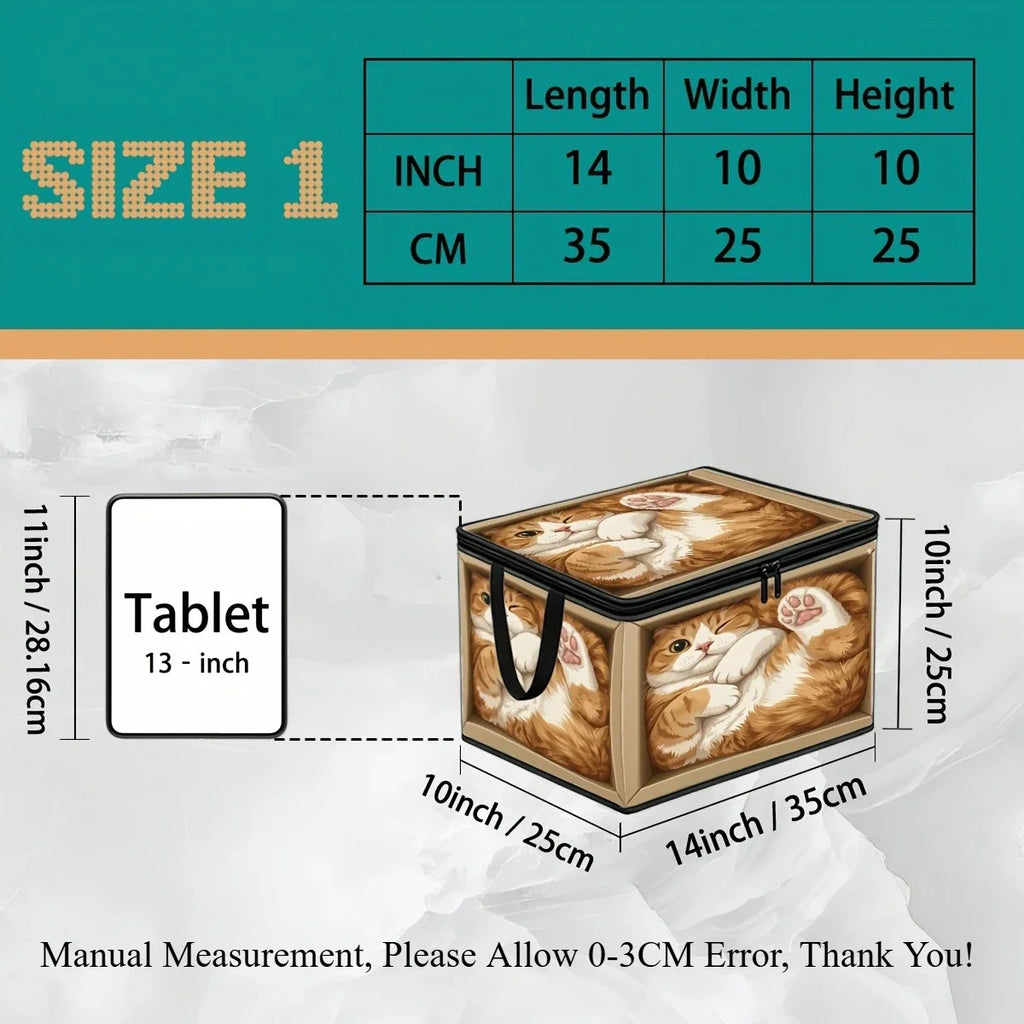 Cute Cat Foldable Storage Box – Zipper Clothes & Bedding Organiser Foldable Storage Box Richie's S 1 Piece