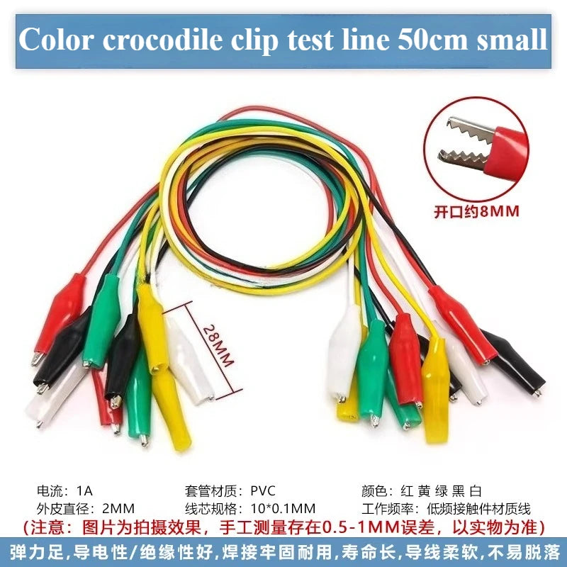Banana Plug to Crocodile Clip Test Wire Set – Red & Black Test Lead Set Richie's A to A S 10Pcs