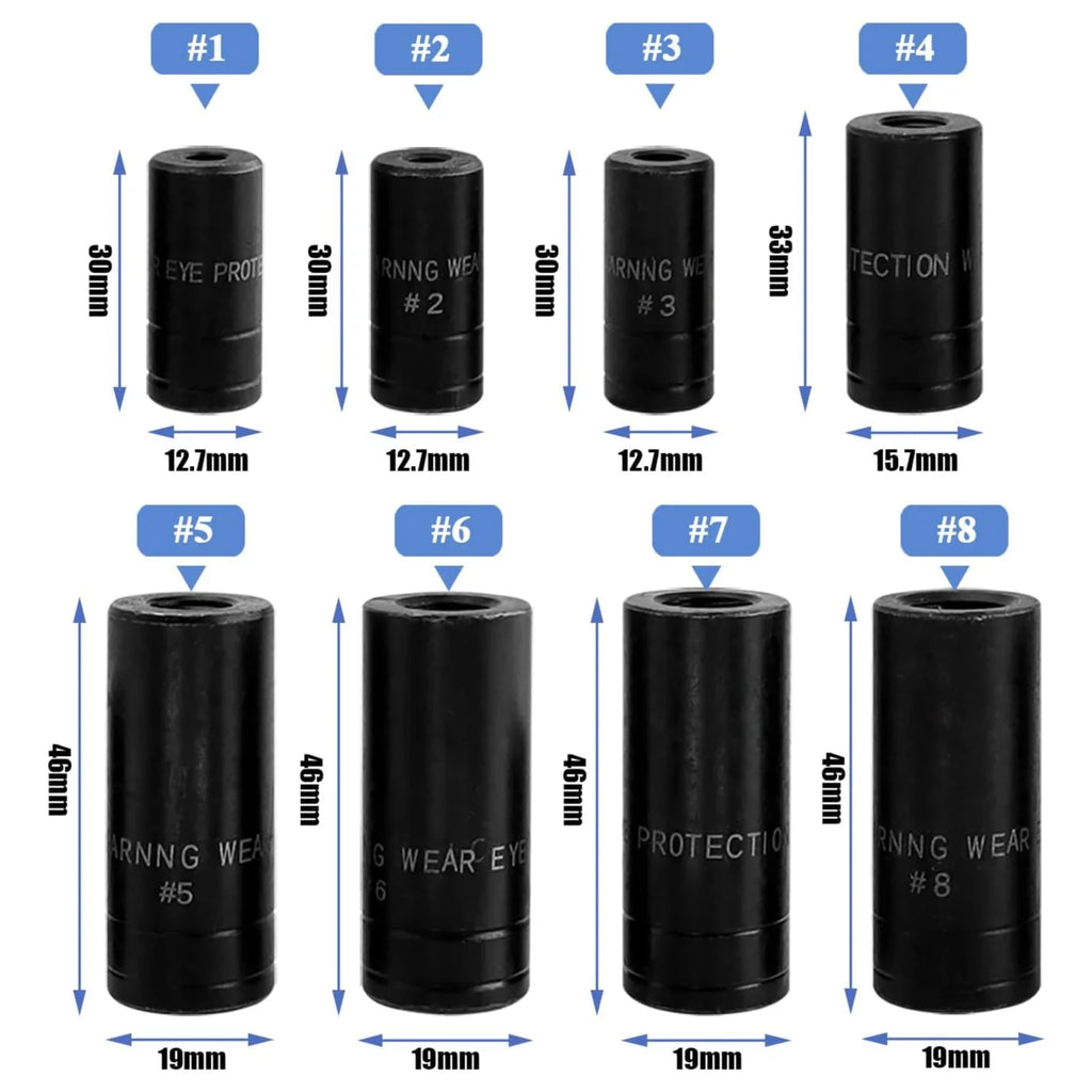 8-Piece Thread Tap Socket Set 1/4" & 3/8" Drive Adapter Kit Tap Socket Set Richie's