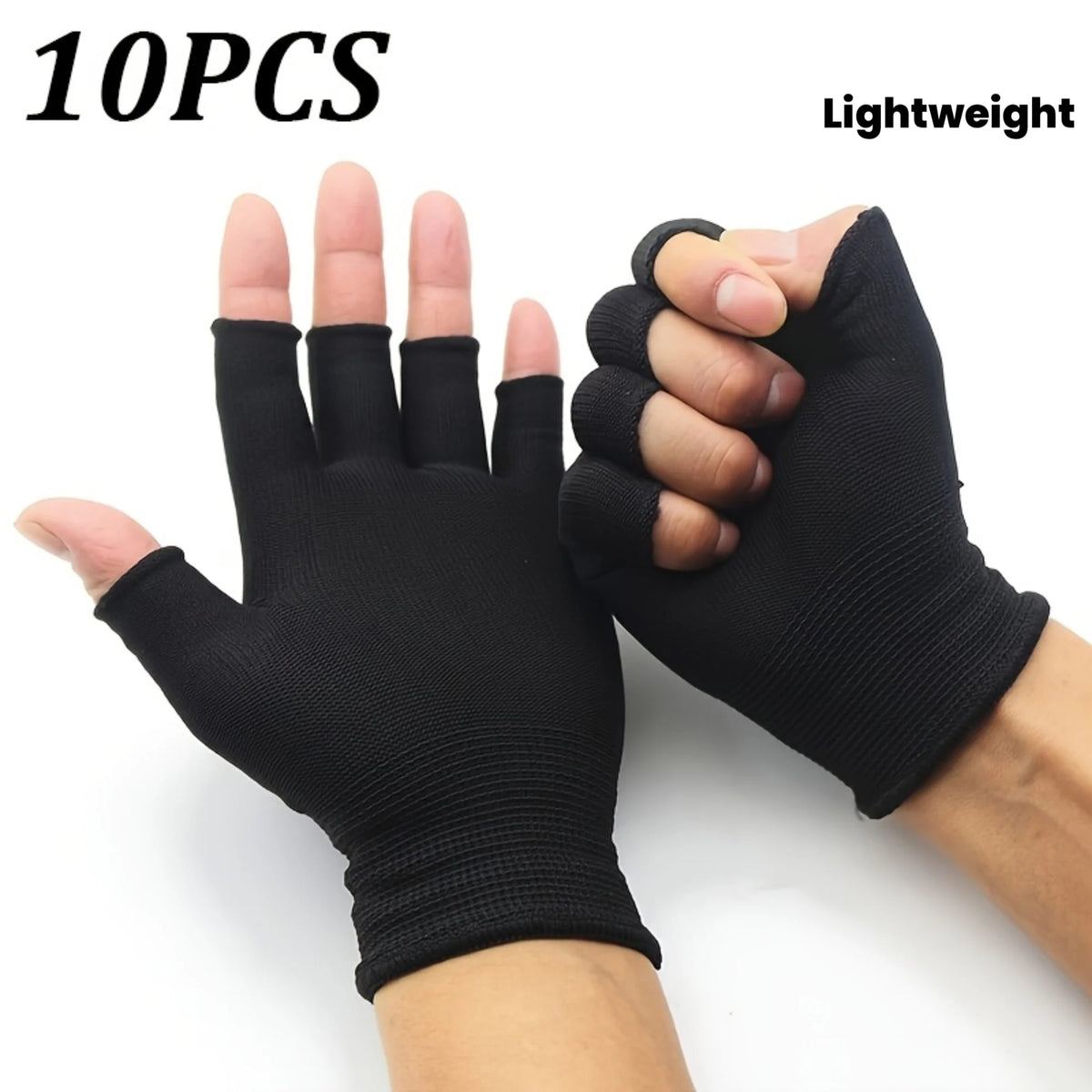 5 Pairs Breathable Fingerless Gloves Unisex – Black & Gray Fingerless Sport Gloves Richie's