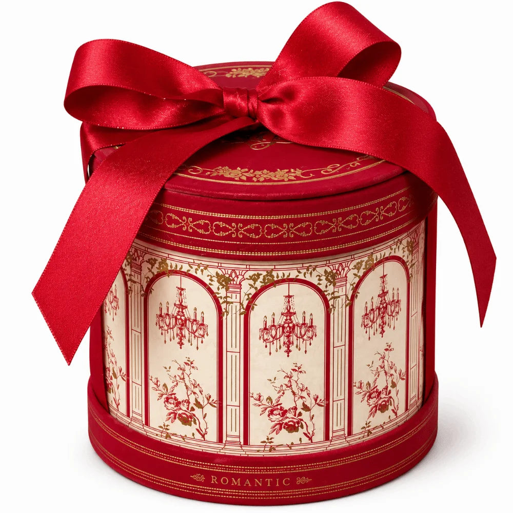 Round Kraft Paper Gift Box with Ribbon – Wedding Favor Box Gift Packaging Box Richie's Red 12-11.7cm