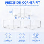 3-Pack Clear Acrylic Corner Floating Wall Shelves | No-Drill Corner Wall Shelf Richie's