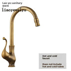 European Antique Brass Waterfall Bathroom Faucet Hot & Cold Bathroom Basin Faucet Richie's