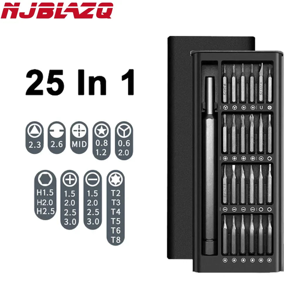 24-in-1 Precision Screwdriver Set | Magnetic Bits, Black Precision Screwdriver Set Richie's 24In1 Black