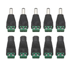 10Pcs DC 12V Solderless Screw Terminal Connectors 5.5x2.1/2.5mm DC Power Connector Richie's 5 Male 5 Female 5.5x2.1mm