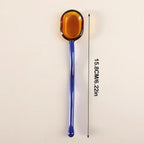 Glass Dessert Spoon – Heat-Resistant Long Handle Tea & Milk Spoon Glass Dessert Spoon Richie's