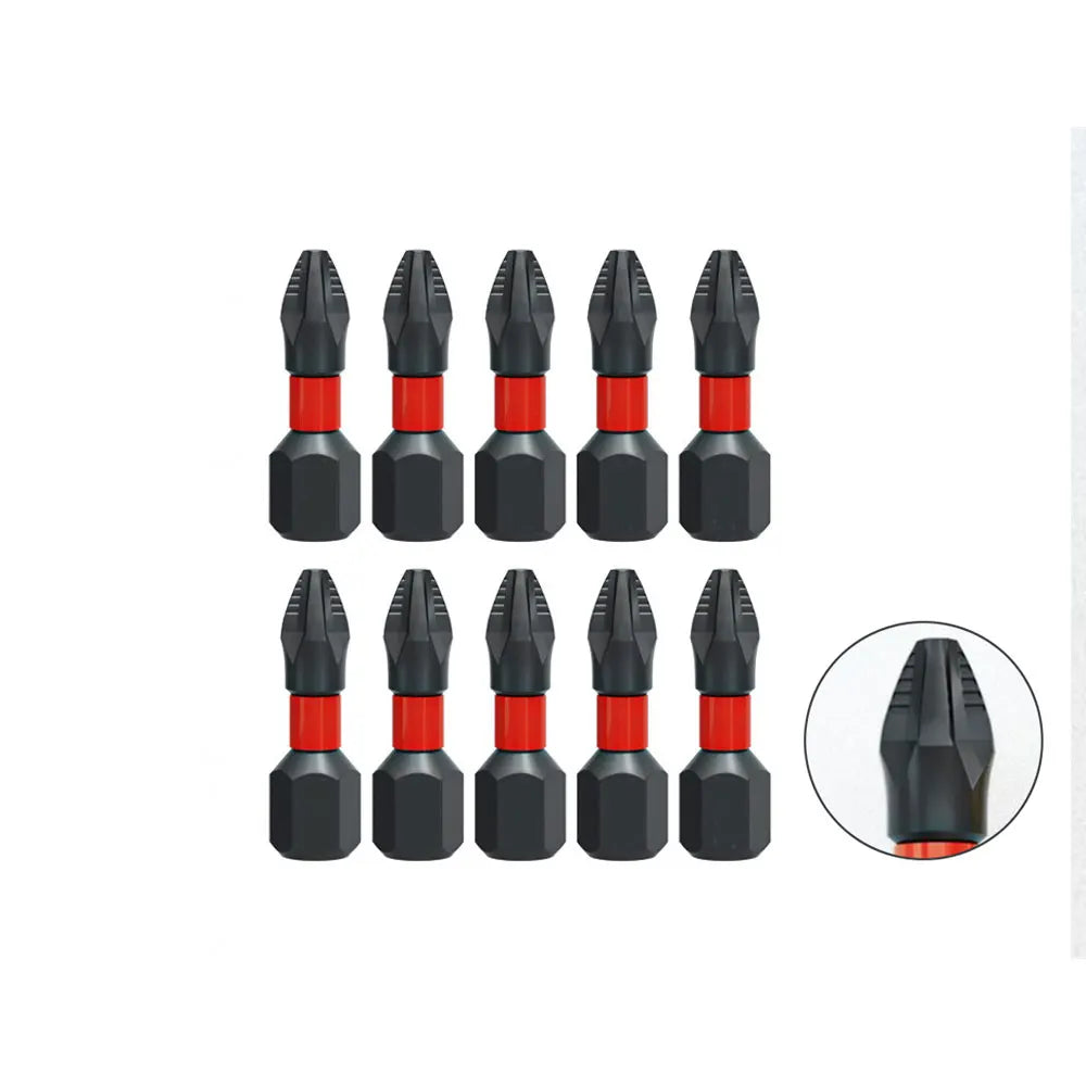 10Pcs PH2 Magnetic Screwdriver Bits – Chrome Vanadium Impact Screwdriver Bit Set Richie's Burgundy