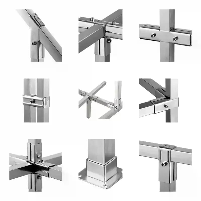 Square Pipe Elbow Connector 20x25mm No-Weld Bracket Buckle Pipe Fitting Bracket Richie's