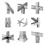 Square Pipe Elbow Connector 20x25mm No-Weld Bracket Buckle Pipe Fitting Bracket Richie's