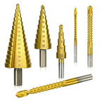 6Pcs Titanium Step Drill Bit Set HSS Woodworking & Metal Step Drill Bit Set Richie's