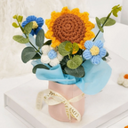 Handmade Crochet Puff Flower Bouquet – Eternal Milk Cotton Décor Crochet Flower Bouquet Richie's 09