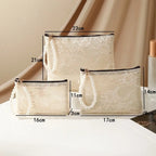 Lace Cosmetic Pouch Pearl Chain Makeup Travel Bag Organizer Cosmetic Travel Pouch Richie's