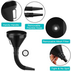 Automotive Fuel Oil Funnel Set – Flexible Long Neck & Filter Automotive Funnel Set Richie's