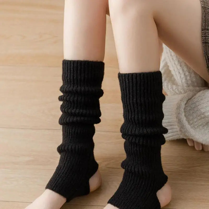 Women's Knit Leg Warmers – Dance, Yoga, Gym & Y2K Style Knit Leg Warmers Richie's Black One Size