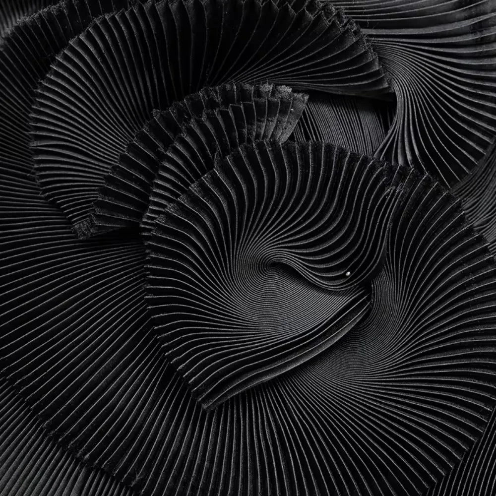 Pleated Organza Fabric 142cm Wide | 1 Yard DIY Dress & Decor Pleated Organza Fabric Richie's Black
