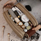 PU Leather Makeup Bag Large Capacity Double Zipper Travel Organizer Makeup Travel Bag Richie's