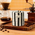 Minimalist Striped Ceramic Coffee Mug & Plate Set 300ml Ceramic Coffee Mug Richie's