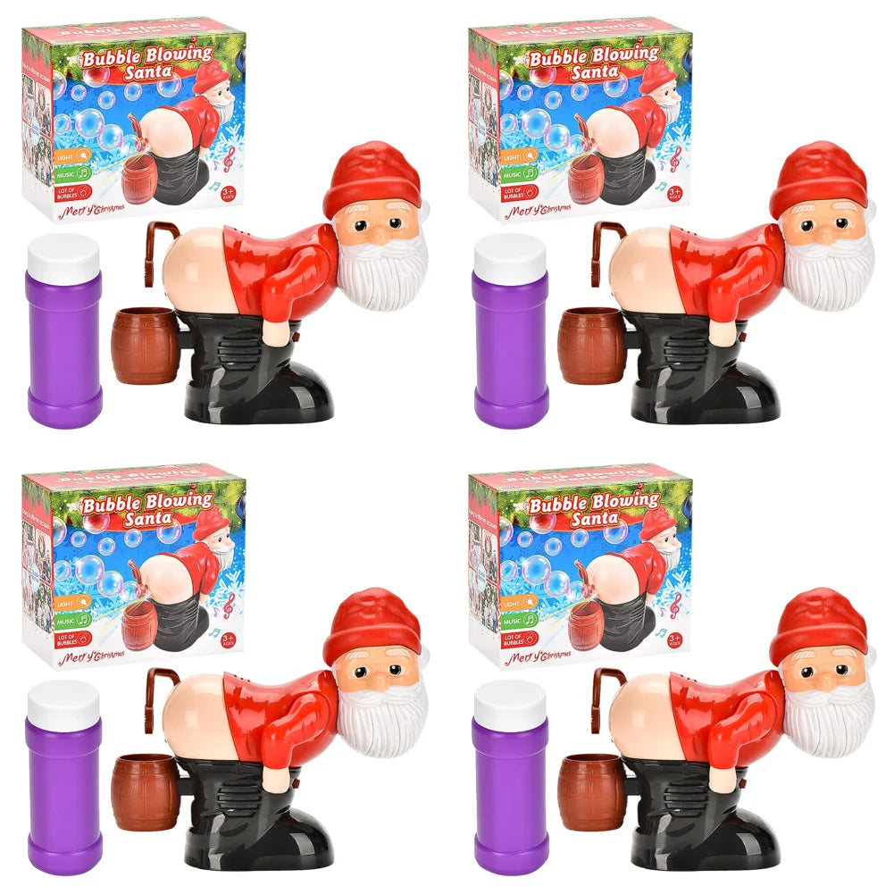 Christmas Santa Claus Bubble Blower with Music & Light Bubble Blower Toy Richie's 4 Sets